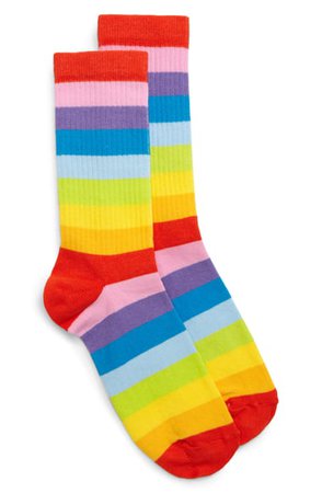 BP. Be Proud by BP. Gender Inclusive Rainbow Stripe Ankle Socks | Nordstrom