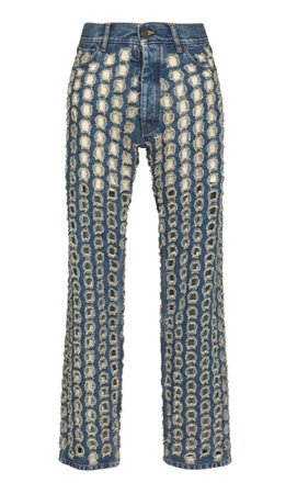 Maison Margiela perforated straight-leg jeans $1040