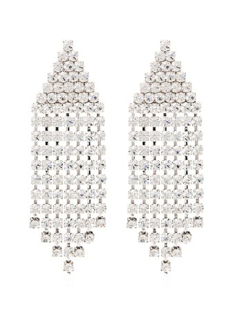 Alessandra Rich Triangle Cascade Crystal Earrings Ss20 | Farfetch.com