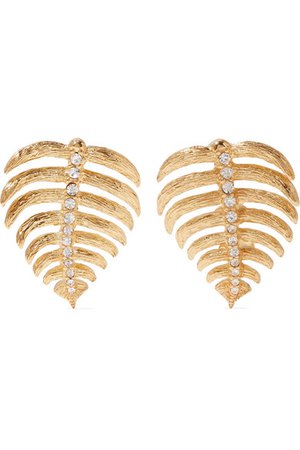 KENNETH JAY LANE Gold-tone crystal earrings