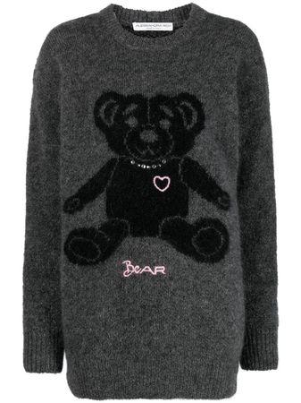 Alessandra Rich intarsia-knit teddy-bear Jumper - Farfetch