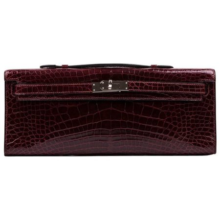 Hermes Kelly Clutch in Red H Crocodile Leather For Sale at 1stdibs