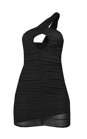 Black One Shoulder Keyhole Cut Out Bodycon Dress | PrettyLittleThing USA