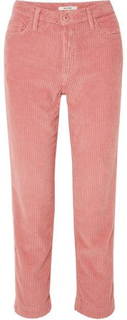 Helena Cotton-blend Corduroy Straight-leg Pants - Pink