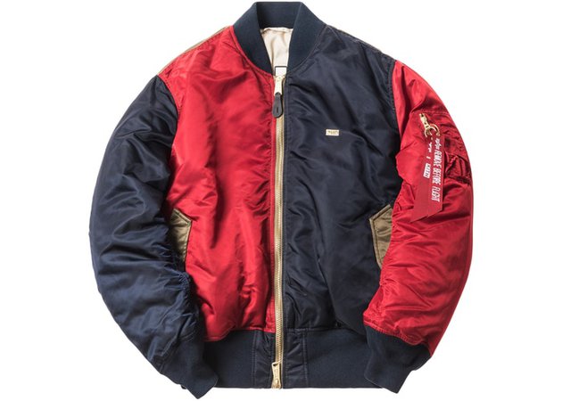 Kith x Alpha Industries MA-1 Bomber Navy/Red/Olive jacket