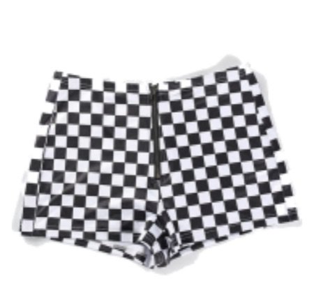 checkered flag mini shorts