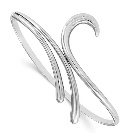 Silver Diamond White Ice Swirl Bangle Bracelet | Jewelry Shopping