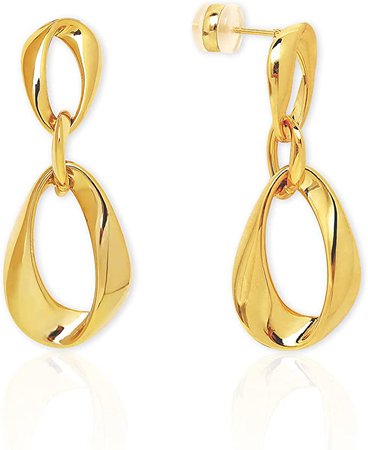 Amazon.com: 18K Plated Gold Dangle Earrings for Women Chunky Earring Geometric Drop Earrings for Women Teen Girls: Clothing, Shoes & Jewelry