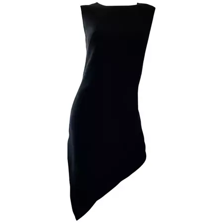 1990s Moschino Cheap and Chic Black Asymmetrical Hi Lo Vintage 90s Dress LBD For Sale at 1stDibs