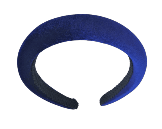 Royal Blue Velvet Padded headband alice band hair band with rounded Padding 2.5 cms wide fascinator