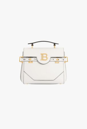 White Smooth Leather B Buzz 23 Bag for Women - Balmain.com