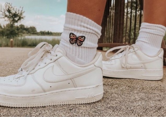 Nike Shoes w/ butterfly socks