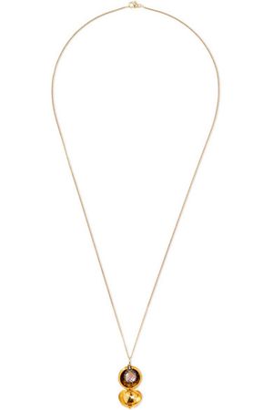 Larkspur & Hawk | Lady Jane 14-karat gold, sterling silver and rhodium-dipped quartz necklace | NET-A-PORTER.COM