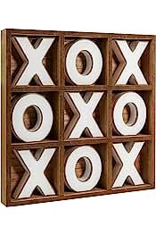 Wood Tic Tac Toe Board Game Set Rustic Tabletop Decor for Family, Kids, Adults, Living Room Coffee Table (11.8" x 11.8") - Brown https://a.co/d/gzF8Eqe
