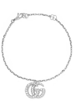 Gucci | 18-karat white gold diamond bracelet | NET-A-PORTER.COM