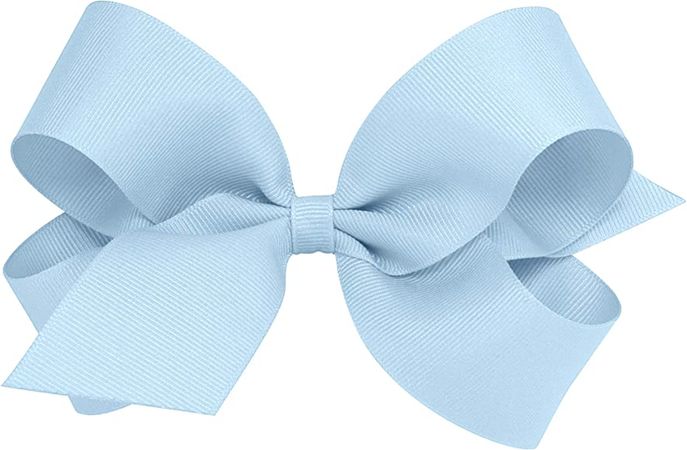 Amazon.com: Wee Ones Girls' Classic Grosgrain Hair Bow on a WeeStay Clip with Plain Wrap, Large, Millennium Blue : Baby