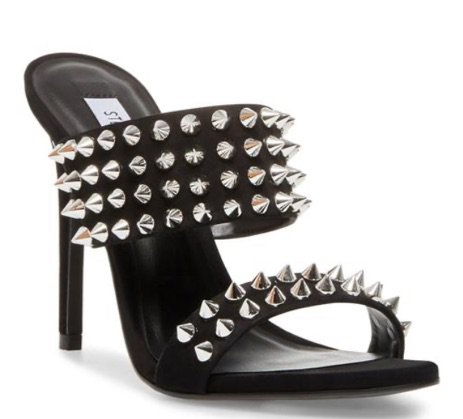 Black w/Spikes Heeled Sandals