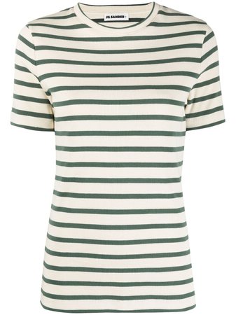 Jil Sander horizontal-stripe short-sleeve top