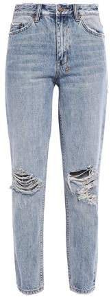 Distressed High-rise Slim-leg Jeans