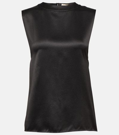 Silk Satin Top in Black - Saint Laurent | Mytheresa