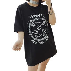 T-Shirt Black Cat Pentagram Witch Moon Halloween Sabrina Goth Women's – Dan's Collectibles and More