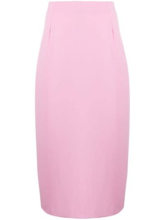 Blumarine Straight Midi Skirt 21712 Pink | Farfetch