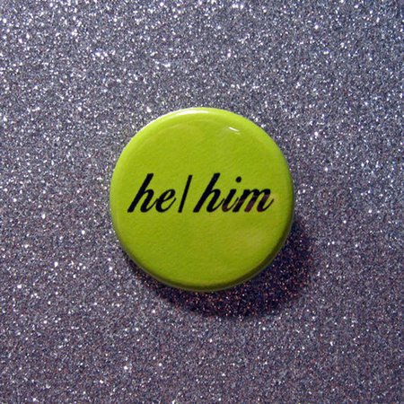 Pronoun pin he/him pronoun pin pronoun button | Etsy