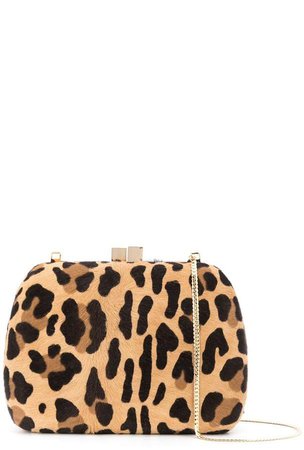 leopard-print clutch bag