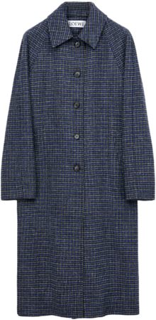 Loewe - Coat in Black/Blue/Grey wool