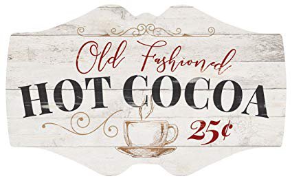Amazon.com: P. Graham Dunn Old Fashioned Hot Cocoa Whitewash 18 x 11 Wood Christmas Wall Plaque Sign: Home & Kitchen