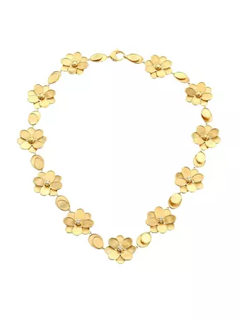 Marco Bicego Petali 18K Yellow Gold & Diamond Flower Collar Necklace