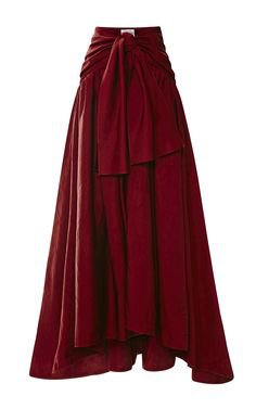Long red skirt