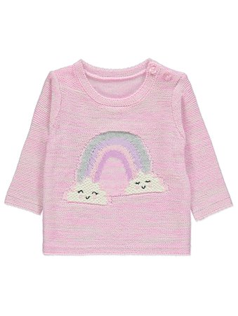 Pink Rainbow Knitted Jumper | Baby | George
