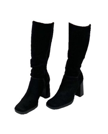 black calf high boots