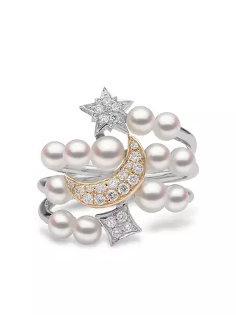 Yoko London 18kt White And Yellow Gold Diamond And Pearl Ring - Farfetch