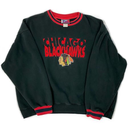 Cozy Vintage 90s NHL Chicago Blackhawks Rib Knit... - Depop