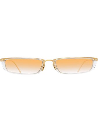Linda Farrow Issa rectangular-frame sunglasses white & gold LFL838C6SUN - Farfetch