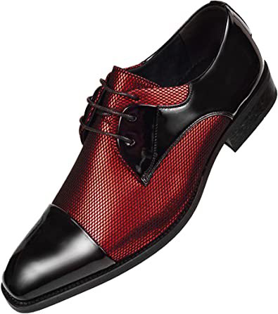 Amazon.com | Amali Draper - Mens Shoes, Mens Oxford Shoes - Tuxedo Shoes - Two-Tone, Cap Toe, Lace up - Mens Dress Shoes - Trimmed with Black Satin Runs Small GO 1/2 Size UP | Oxfords