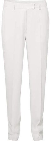 Crepe Straight-leg Pants - White
