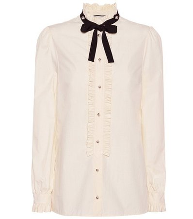 Embellished silk blouse