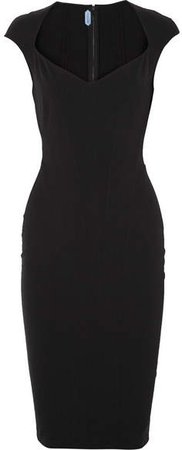 Paneled Stretch-twill Dress - Black