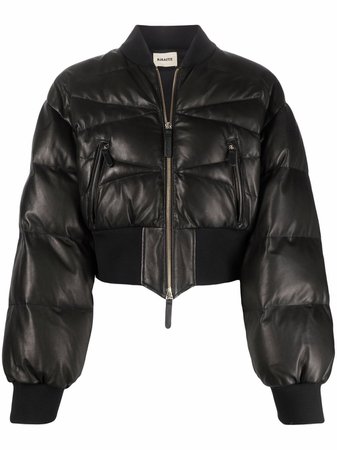 Shop KHAITE The Janet leather puffer jacket with Express Delivery - FARFETCH