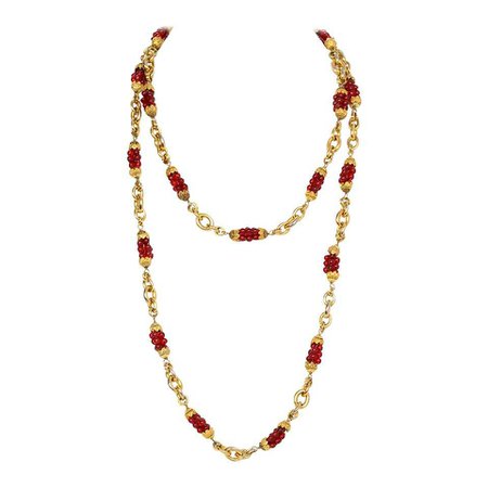 chanel red necklace - Google Search