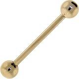 Solid 14KT Yellow Gold Barbell Tongue Ring 3/4" 5MM – BodyCandy