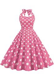 pink polka dot dress