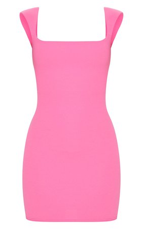 Hot Pink Sleeveless Square Neck Bodycon Dress | PrettyLittleThing USA