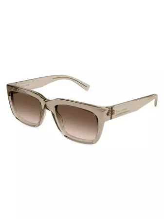 Shop Saint Laurent Script 55MM Square Sunglasses | Saks Fifth Avenue