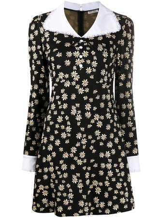 Miu Miu daisy-print long-sleeve Dress - Farfetch