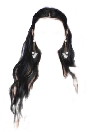 black hair with earrings