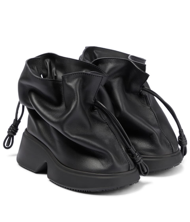 $1950.00 LOEWE Flamenco Leather Wedge Sneakers